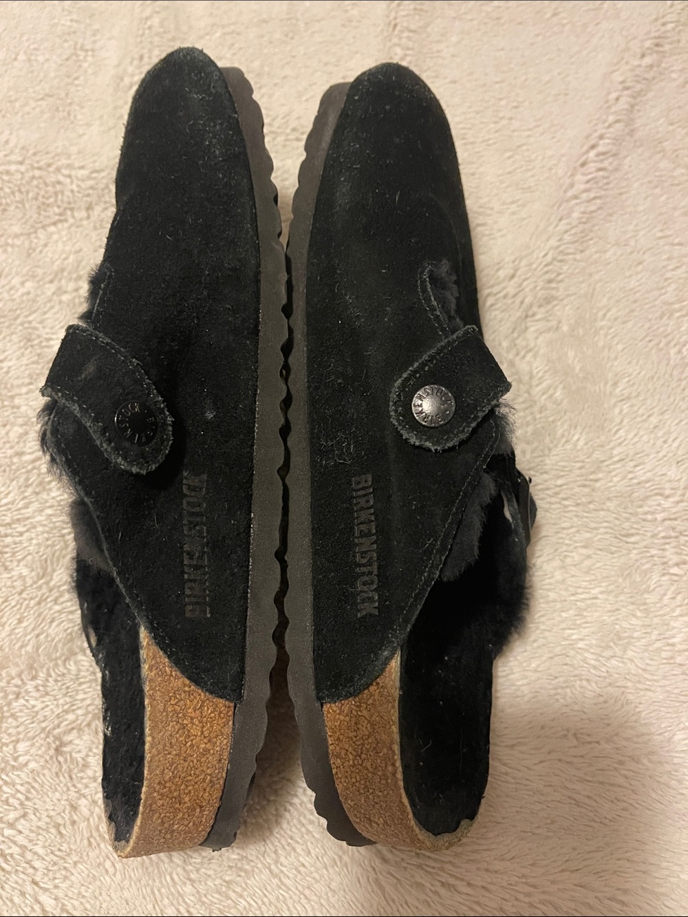 Birkenstock Suede Slip On Shoes with Buckle Women’s 40 black - Picture 3 of 6